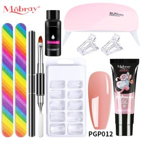 Manicure Set Poly Extension Nail KitGel Nails CompleteKit Gel For Extension Semi PermanentUV Varnish Kit Nail Tools Sets (Type: M-ZH19-12)